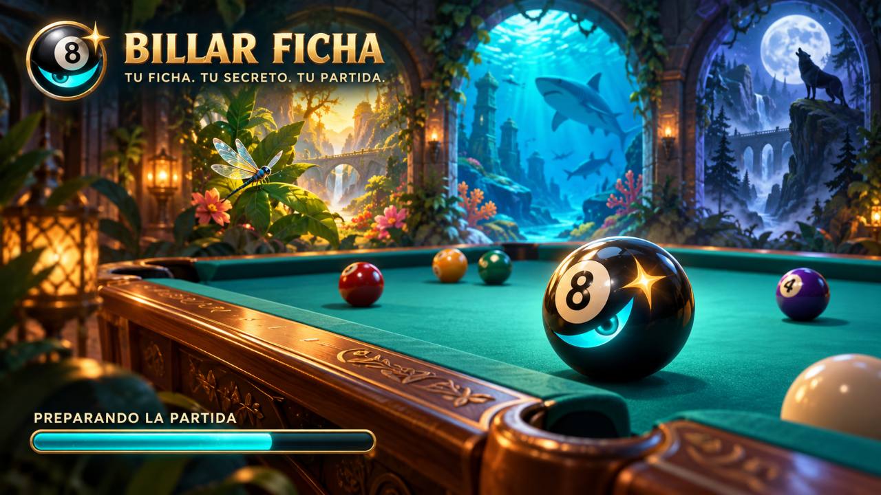 Billar Ficha: bola 8 con ojo turquesa, Jardín, Océano y Bosque de la Luna. Tu ficha. Tu secreto. Tu partida.
